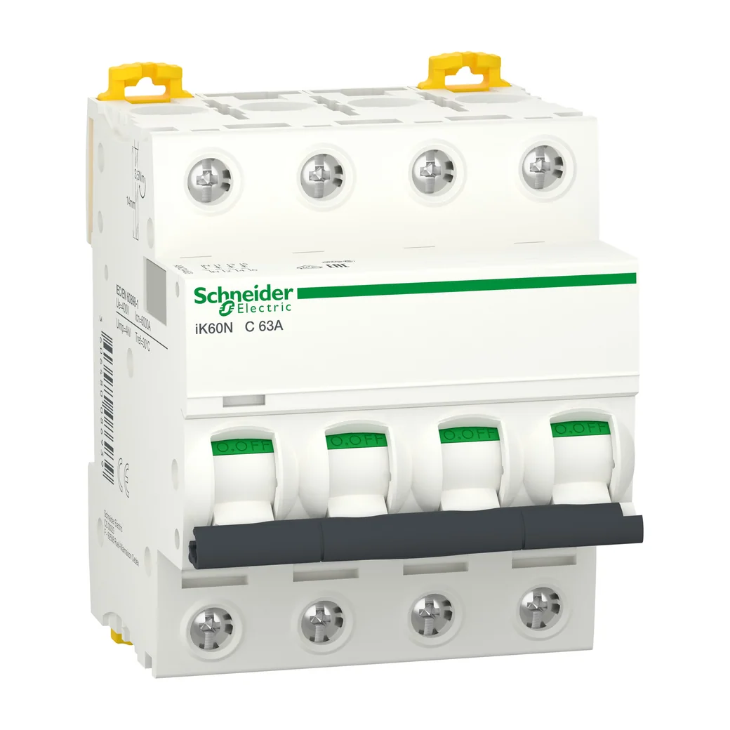 Acti9 iK60N MCB, 4P, 63A, C Curve, 6kA